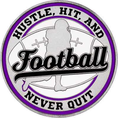 Black "Football" with Purple Outer Circular Borders